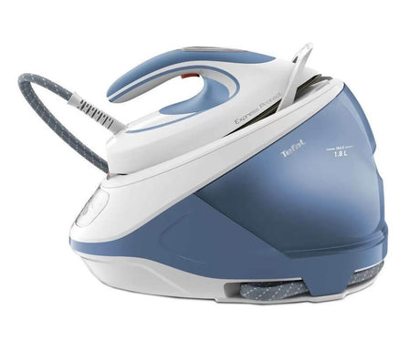 Generator de abur Tefal Express Protect SV9202E0, 2800W, Presiune 7.5 bar, Rezervor 1.8 l, Placă Durilium Airglide Autoclean, Alb&amp;Albastru