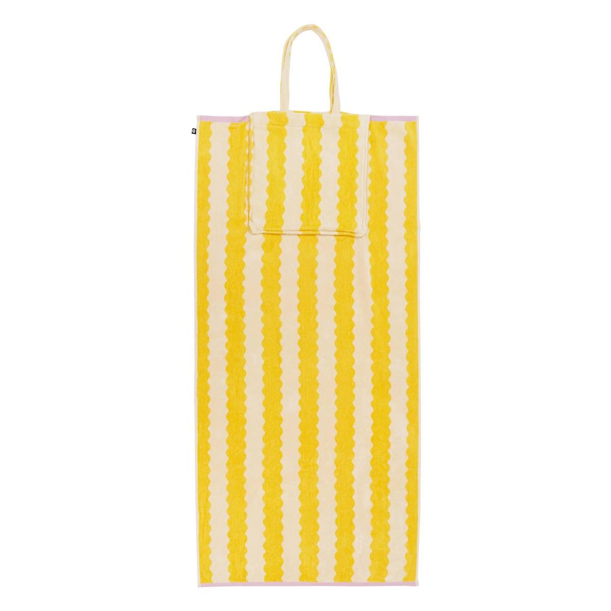 Towel with storage bag Poolside 70x150cm yellow
