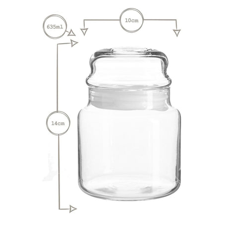 Borcan de sticlă cu capac pentru depozitare LAV Sera, 635 ml, 2 buc.