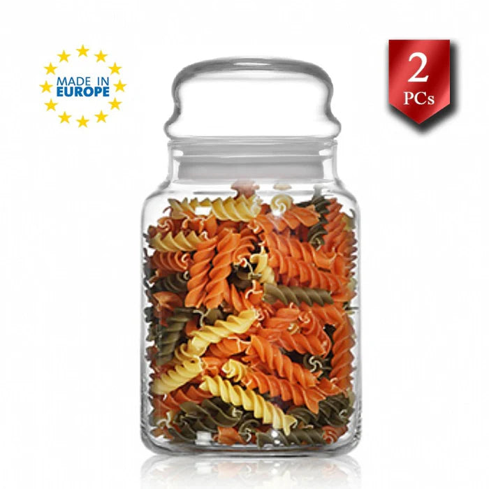 Borcan de sticlă cu capac pentru depozitare LAV Sera, 890 ml, 2 buc.