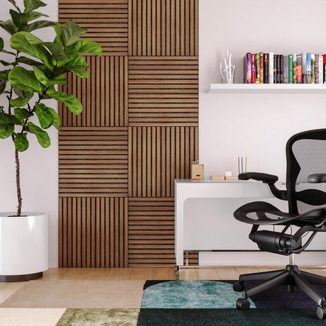 Panou decorativ acustic de perete Atmosphera Colva, MDF, 60x60 cm