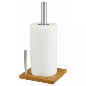 Suport hârtie de bucătărie KingHoff 3921, 22x11 cm, Bambus/Oțel inoxidabil
