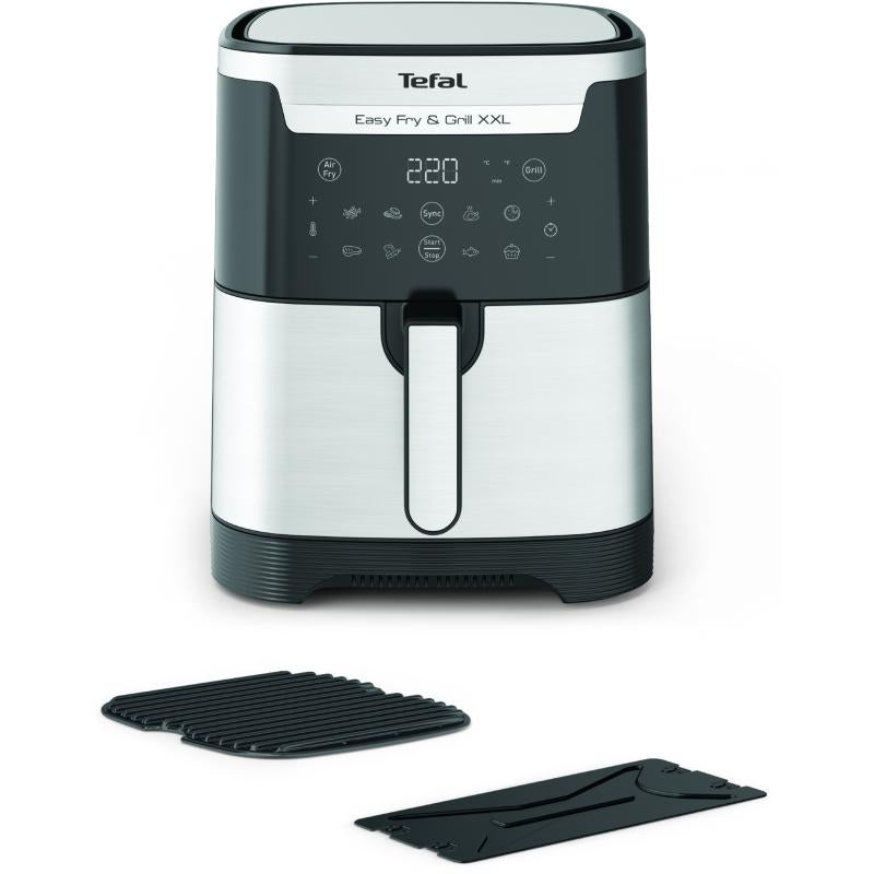 Уред за здравословно готвене с горещ въздух Tefal Easy Fry XXL Flexcook EY801D15, 6.5 L, 1400 W, Черен/Сребрист