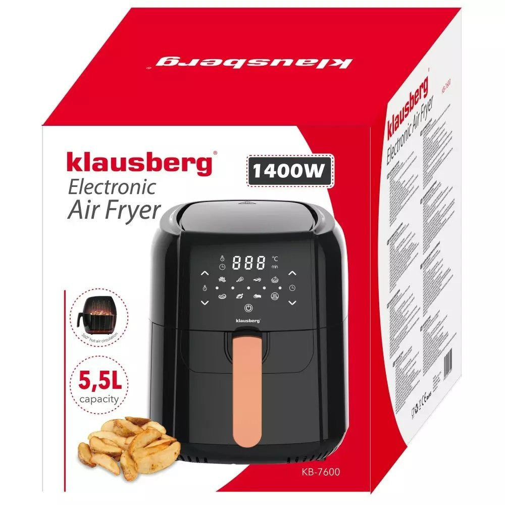 Friteuză cu aer cald Klausberg 7600, 5,5 L